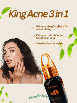 Serum Trị Mụn Cao Cấp King Acne 3 in 1 Venra – Hũ 10ml 3